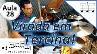 Virada em tercina - Tocando bateria do zero - Aulas de Bateria