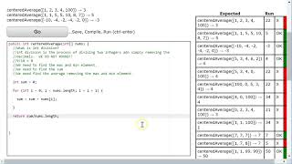 Coding Bat Solutions - Arrays 2 - centeredAverage