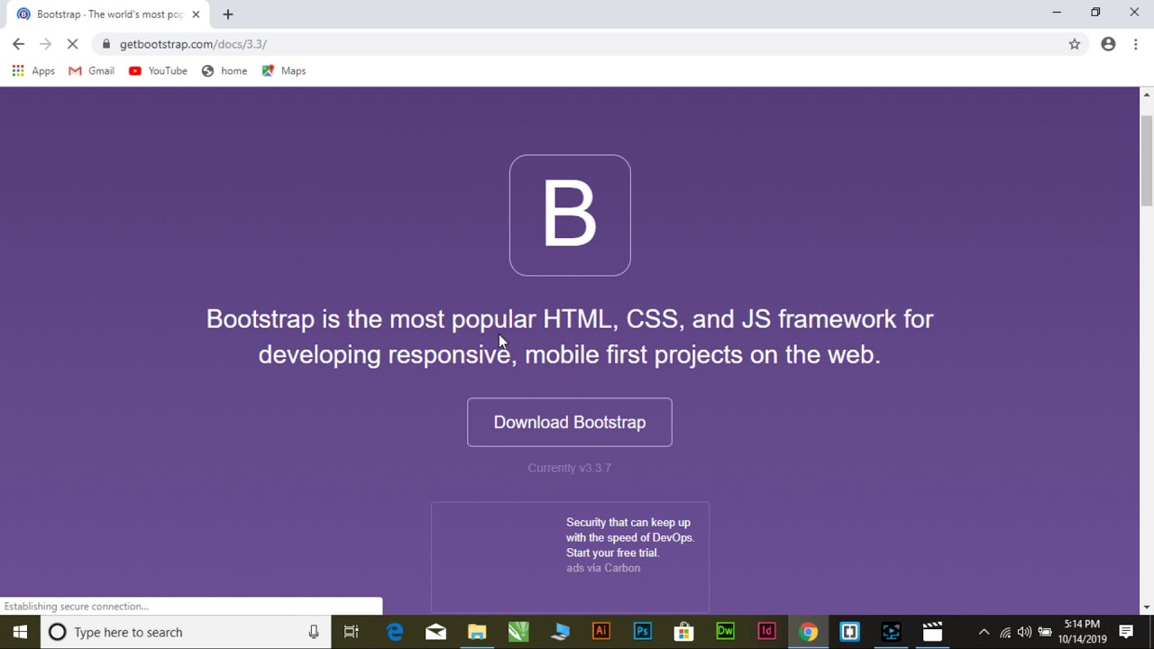 How To Download Bootstrap Tutorial - YouTube