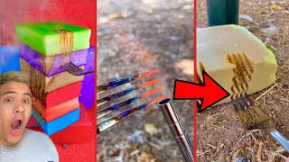 Satisfying 1000 Degree Fork VS A Sponge 🧽🍴 #Shorts