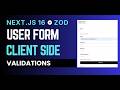 Next.js 16 Client-Side Form Validation (React Hook Form + Zod) #nextjs