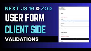 Next.js 16 Client-Side Form Validation (React Hook Form + Zod) #nextjs