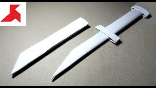 DIY -  How to make DAGGER with a scabbard from A4 paper