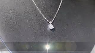 宝石の森 ダイヤモンド ネックレス 一粒 0.1ct プラチナ Pt900 6本爪 Dカラー SI2 Excellent エクセレントカット 鑑定書付き