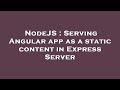 NodeJS : Serving Angular app as a static content in Express Server