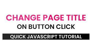 Change Document Title On Button Click With Javascript