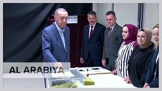 Turkish President Erdogan casts his vote in Istanbul