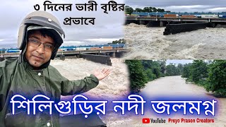 ৩ দিনের লাগাতার বৃষ্টিতে শিলিগুড়ির নদী জলমগ্ন | Siliguri