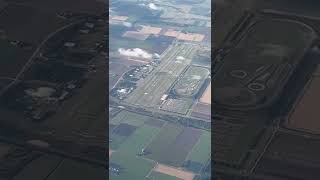 Aerial view of Harderwijk and Lelystad airport from above