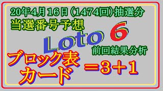 ロト6　２０２０年４月１６日（１４７４回）抽選分当選番号予想、前回結果分析