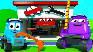 FRIENDS ON WHEELS EP 17-  THE MIGHTY MACHINES BUILD A REPAIR SHOP FOR THE DUMP TRUCK