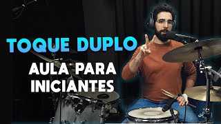 COMO FAZER O TOQUE DUPLO BATERIA (INICIANTES) #baterista #toqueduplo #rudimentos #auladebateria