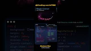 Magic cursor with Annimation using HTML,CSS and Javascript💕#viralshorts #youtubeshorts