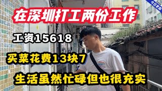 在深圳两份工作工资15618，买菜花费13块7生活虽然忙碌但也很充实