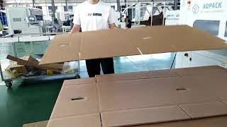 Aopack Box Maker BM3000 with Customized Handhole Die-Cutting Module, Processing 5ply Cardboard.