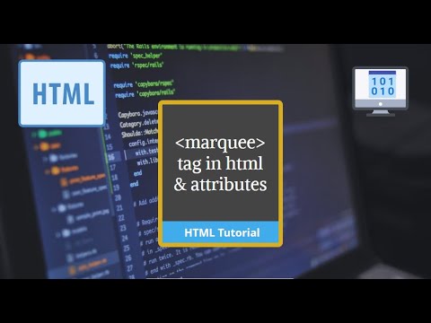 HTML Tutorials: Marquee Tag In HTML With Attributes.. - YouTube