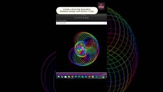 Creative Python Project_5🎨🐢| Geometric Rainbow Design with Python Turtle | Beginner Tutorial #turtle