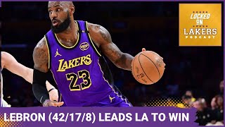 Lakers Beat the Warriors 120-112 as LeBron Goes Off for 42/17/8!