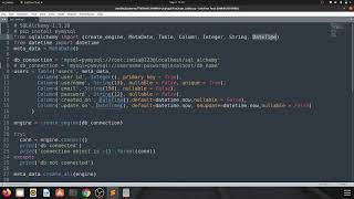 SQLAlchemy Create Table and Insert data