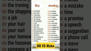 Do vs Make || Common Collocations || #spokenenglish #learnenglish