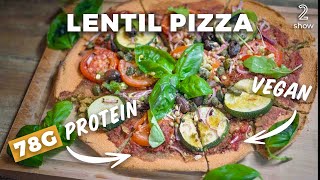 HIGH PROTEIN LENTIL PIZZA - Vegan & Gluten-Free - 78g of Protein