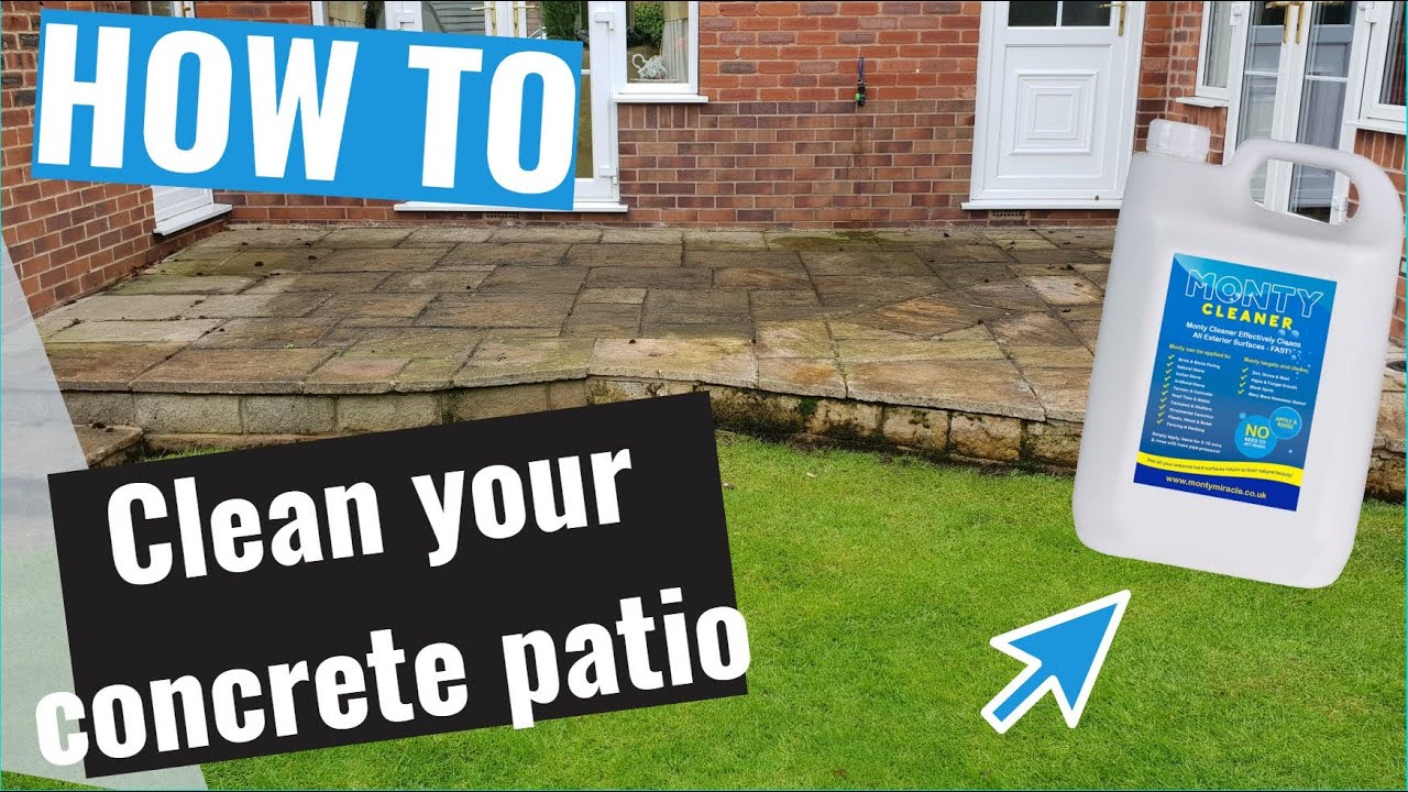 How To Clean Your Concrete Slabbed Patio Fast. - YouTube