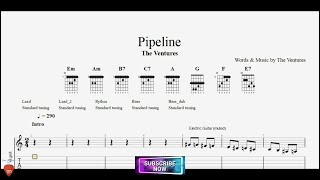 Guitar Pipeline by The Ventures for Band with TABs