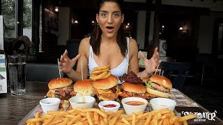 Girl VS  Entire Burger Menu!! || National Burger Day || GirlVBurger Menu|| #GirlVFood