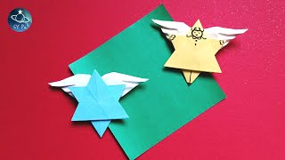 Winged Six-pointed Star Christmas Angel Origami tutorial║ 有翅膀的六芒星 聖誕天使 摺紙教學║翼のある六芒星 クリスマスエンジェル 折り紙