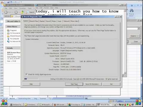 How to View Your Computer Specs in Windows XP Operating System How to View Your Computer Specs in Windows XP Operating System