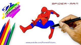 Spiderman | Cara Menggambar Dan Mewarnai Gambar Kartun Untuk Anak-anak