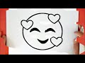 how to draw a emoji with hearts