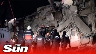 Desperate screams from under the rubble as rescuers work through the night after deadly earthquake