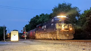 Northbound NS mixed manifest on track two, crossing Millsdale Street