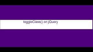 Simple example for toggleClass() on jQuery