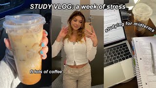 STUDY VLOG | realistic college MIDTERMS (such a stressful week)