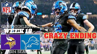 Vikings vs. Lions FULL HIGHLIGHTS [Week 18] | NFL Highlights 2024