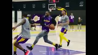 Rajon Rondo Assist To LeBron James For INSANE DUNK AT Lakers Practice!