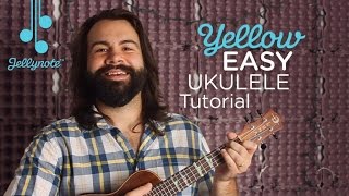 Yellow by Coldplay - Em Chord Ukulele tutorial (Easy Jellynote Lesson)