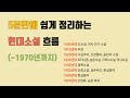 [5분만에] 쉽게 정리하는 현대문학 흐름2 - 소설편(1900~1970년대)