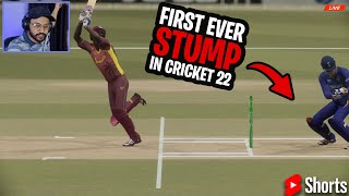 FIRST EVER STUMP IN CRICKET 22 😲 I Cricket 22 #Shorts