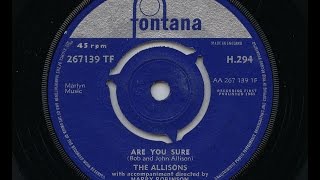 The Allisons 'Are You Sure' 1961 45 rpm