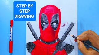 Deadpool Drawing | Step by step For beginners