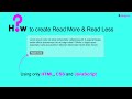 How to make Read More And Read Less Card using HTML CSS and JavaScript @uiuxpro