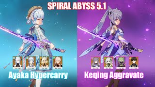 C0 Ayaka Hypercarry & C5 Keqing Aggravate | Spiral Abyss 5.1 | Genshin Impact