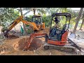 Mini Excavator vs JCB 3DX Dig Circular Septic Tank for Newly Home My Village | jcb video