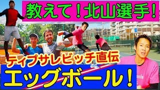 【テニス　エッグボール】エッグボール伝授！ティプサレビッチのフットワーク映像も！ガチシングルスレッスン編！