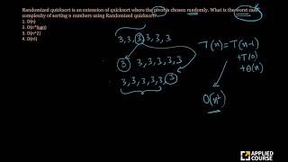 Solved Problem 3 | Quick Sort | Appliedcourse