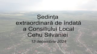 Ședința extraordinară de îndată a Consiliului Local Cehu Silvaniei 13.12.2024