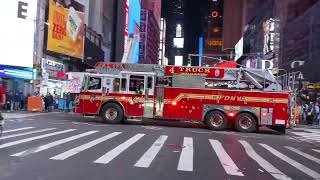 FDNY ENGINE 54, FDNY LADDER 4 \u0026 FDNY BATTALION 9 CHIEF RESPONDING ON WEST 48TH STREET IN MANHATTAN.